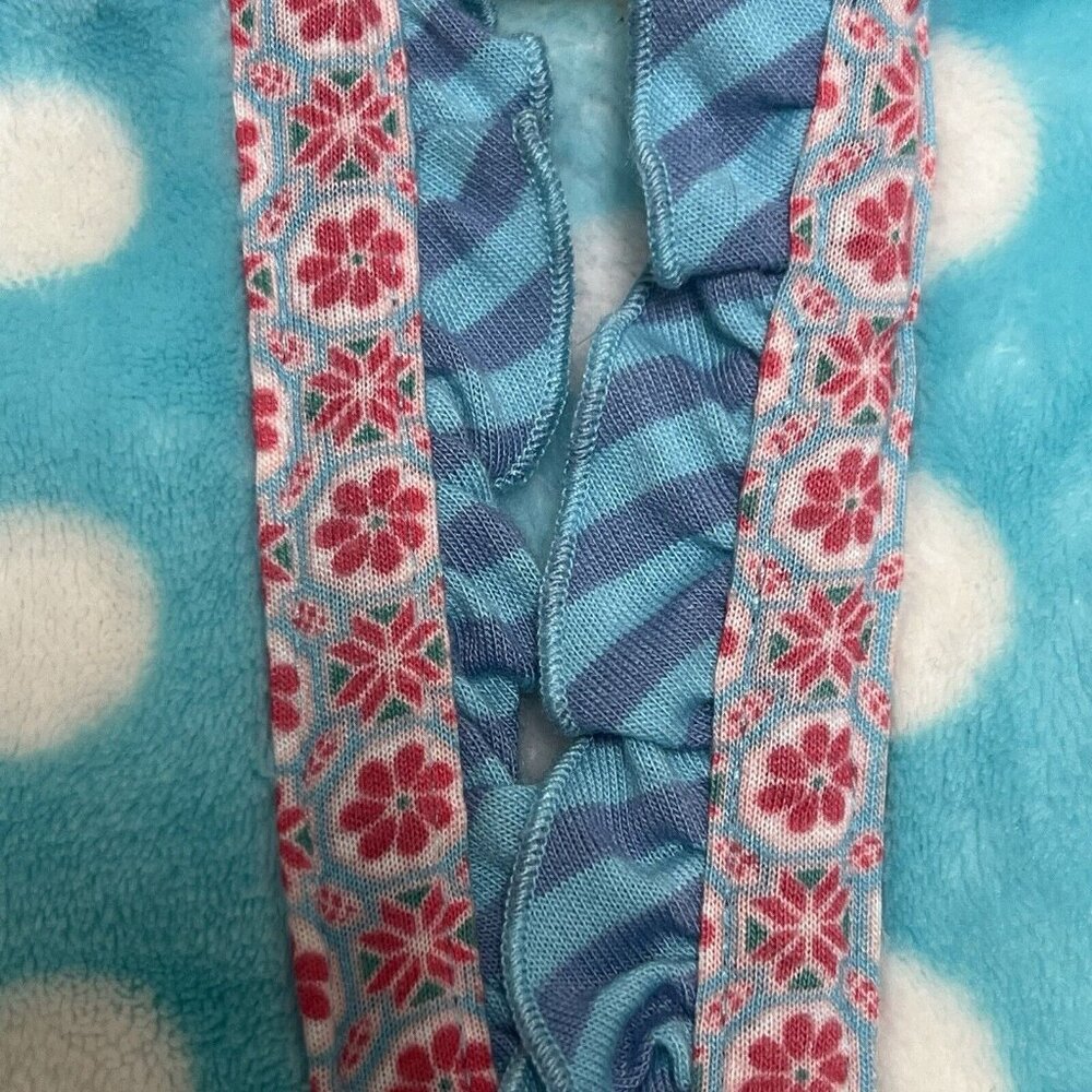 Matilda Jane Robe Girls Size XS Plush Belted Hooded Polka Dot Floral Pockets 4 5 - Picture 6 of 12